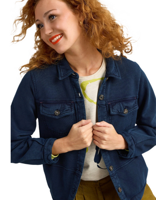 Women's Utility Camille Jersey Jacket in Mid Denim Blue