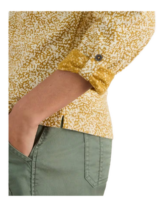 Women's Annie Jersey Spotted Print Shirt in Mustard