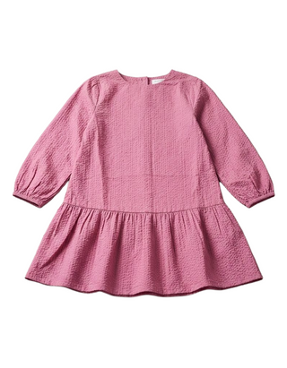 John Lewis & Partners Girls' Textured Dress in Dusty Pink