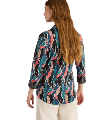 Women's Long Sleeve Annie Jersey Cotton Shirt in  Blue