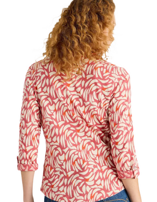 Women's Annie Jersey Stroke Printed Shirt in Pink Mix