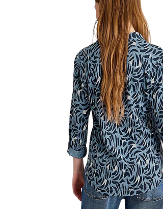 Women's Annie Jersey Stroke Printed Shirt in Blue  Mix