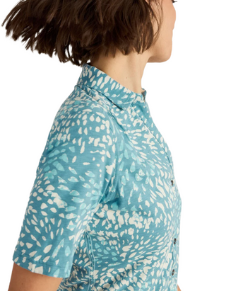Women's Blue Annie Short Sleeve Jersey Shirt in Blue Print