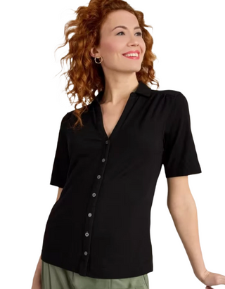 Women's Short Sleeve Annie Solid Jersey Shirt - Black