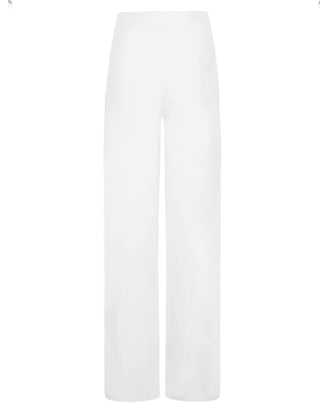 Women's Wide Leg Elasticated Waistband Trousers in White