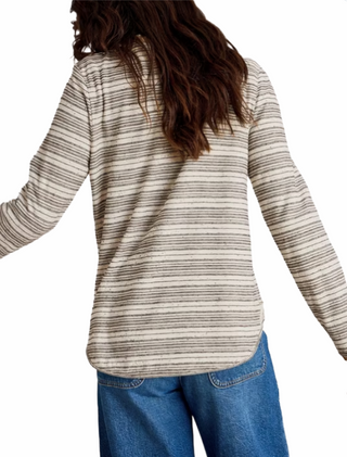Women's Clara Long Sleeve Stripe T-Shirt in Beige Mix