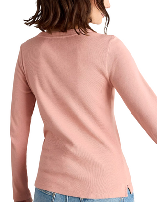 Women's Sadie Long Sleeve Rib Tee in Dusky Pink