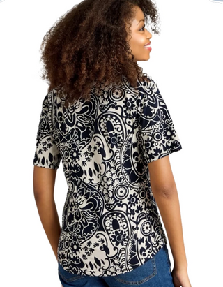 Women's Annie Short Sleeve Jersey Shirt in Navy (Imperfect)
