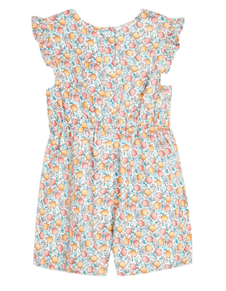Jojo Maman Bebe Girls' Apple & Peach Floral Playsuit in Pink