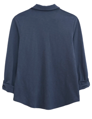 Women's Long Sleeve Annie Jersey Shirt in Solid Navy