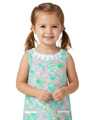 Lilly Pulitzer Girls' Little Lilly Classic Shift Dress in Green Mix