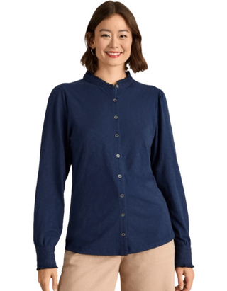 Women's Long Sleeve Jessica Cotton Shirt in Blue
