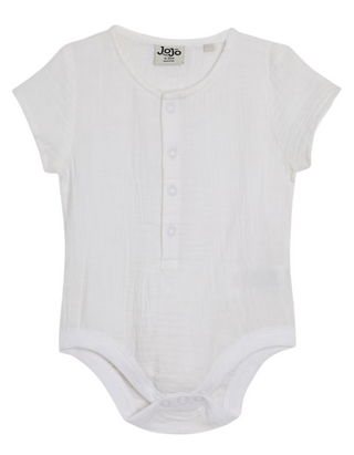Jojo Manan Baby Cheesecloth Bodysuit in White