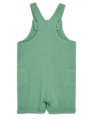 Jojo Maman Bebe Kids' 1-Piece Cheesecloth Dungarees in Green