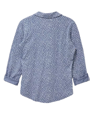 Women's Annie Cotton Jersey Shirt in Spotted Grey Print