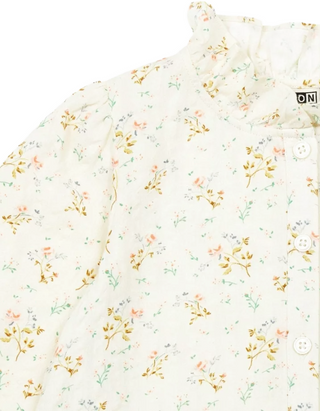 Bonton Girls' Imp Daisy Floral Print Dress in Creme