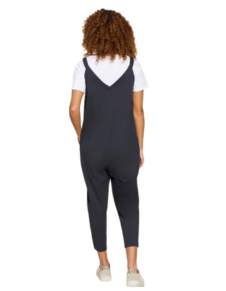 Women's Sleeveless Selina Jersey V Neck Jumpsuit in Navy