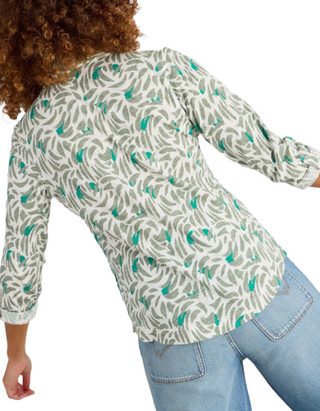 Women's Annie Jersey Stroke Printed Shirt in Green Mix