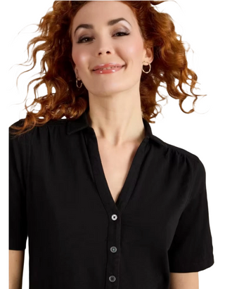 Women's Short Sleeve Annie Solid Jersey Shirt - Black
