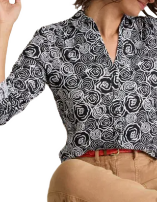 Women's Annie Floral Printed Jersey Shirt in Black