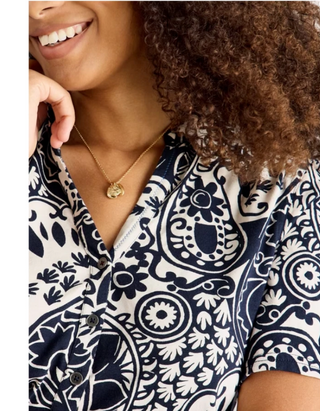 Women's Annie Short Sleeve Jersey Shirt in Navy (Imperfect)