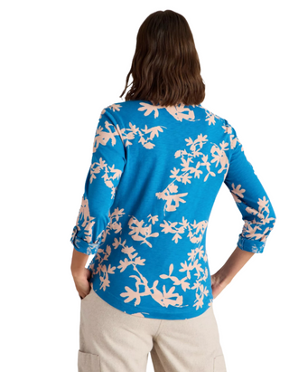 Women's Annie Floral Printed Jersey Shirt Mid Blue