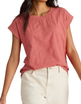Women's Short Sleeve Betty Broderie T-Shirt in Pink (Imperfect)