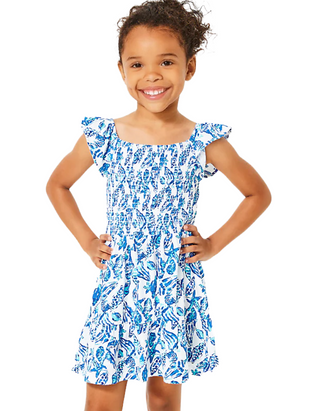Lilly Pulitzer Mini Jilly Dress in Resort White Shell Collector