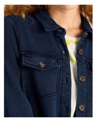 Women's Utility Camille Jersey Jacket in Mid Denim Blue