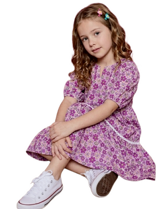 Bisby Girls' Woven Madaket Dress in Pink Petal