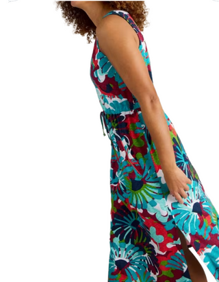 Women's Sleevless Heidi Jersey Midi Dress in Navy Multi