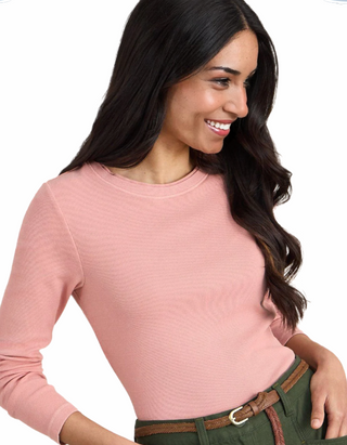 Women's Sadie Long Sleeve Rib Tee in Dusky Pink