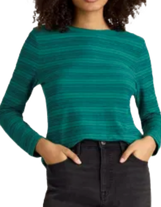 Women's Clara Long Sleeve Stripe T-Shirt in Green