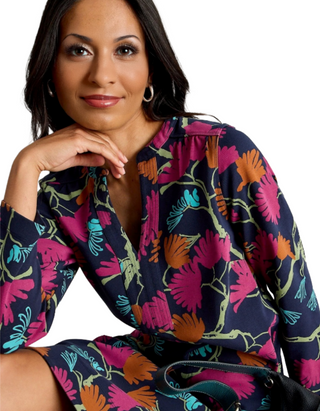 Women's Printed June Jersey Dress Navy Multi