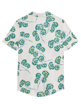 Women's Short Sleeve Penny Pocket Shirt In White Floral