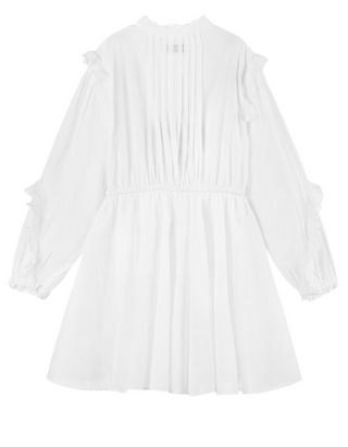 Zadig & Voltaire Girls' Cotton Ruffle Sleeve Woven Dress in White