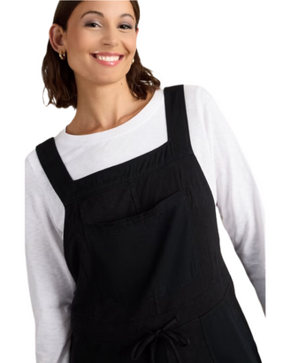 Women's Daphne Cotton Dungarees in Pure Black