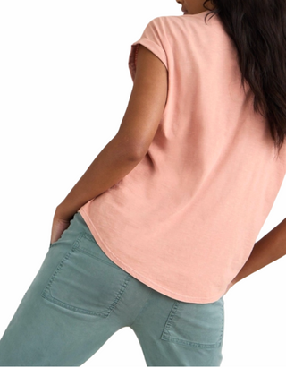 Women's Short Sleeve 100% Cotton Beth Jersey Blouse in Dusty Pink