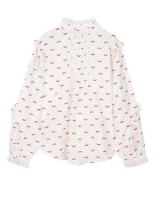 Zadig & Voltaire Girls' Pintuck Logo Blouse  in Cream