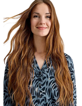 Women's Annie Jersey Stroke Printed Shirt in Blue  Mix