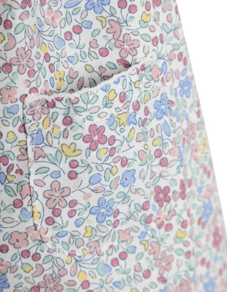 Jojo Maman Baby Ditsy Floral Print Pretty Ruffle Shoulder Sunsuit in Cherry Pink
