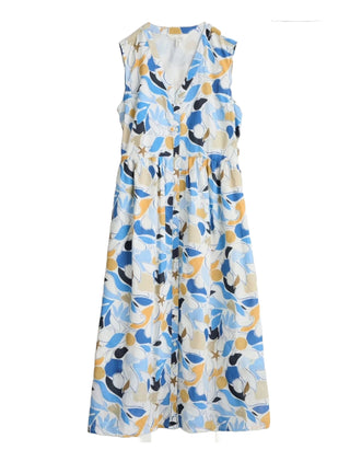 Women's Shale Way Sleeveless Dress in Ocean Flower