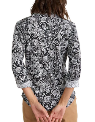 Women's Annie Floral Printed Jersey Shirt in Black