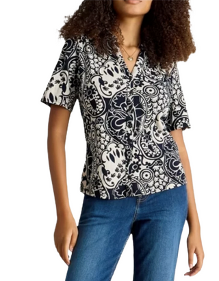 Women's Annie Short Sleeve Jersey Shirt in Navy (Imperfect)