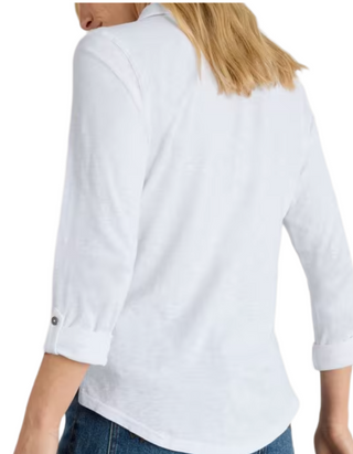 Women's Long SLeeve Annie Jersey Shirt in Brilliant White
