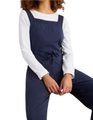 Women's Sleeveless Daphne Jersey Dungarees in Dark Navy