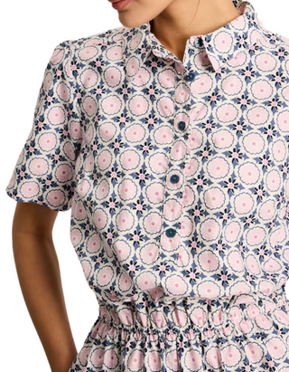Women's Printed Tennis Dress in Opal Pink & Blue