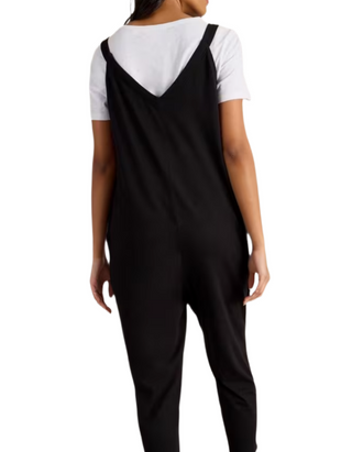 Women's Sleeveless Selina Jersey Jumpsuit in Pure Black