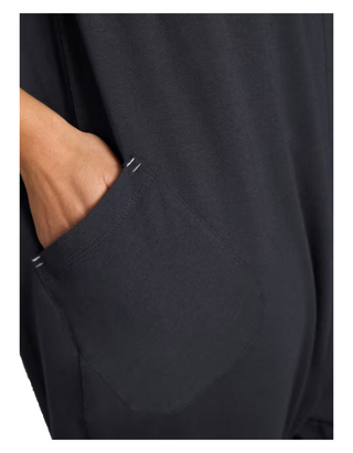 Women's Sleeveless Selina Jersey V Neck Jumpsuit in Navy