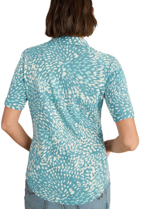 Women's Blue Annie Short Sleeve Jersey Shirt in Blue Print
